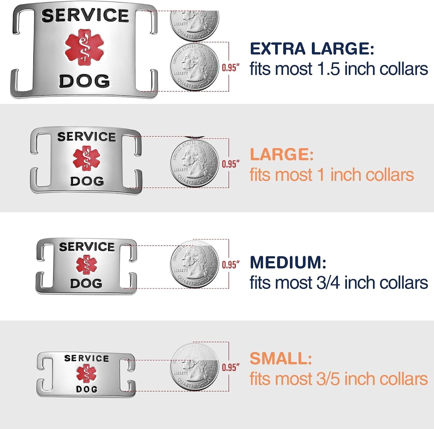 Silent Slide-On Service Dog Tag – Jingle-Free Surgical Stainless Steel ID for…