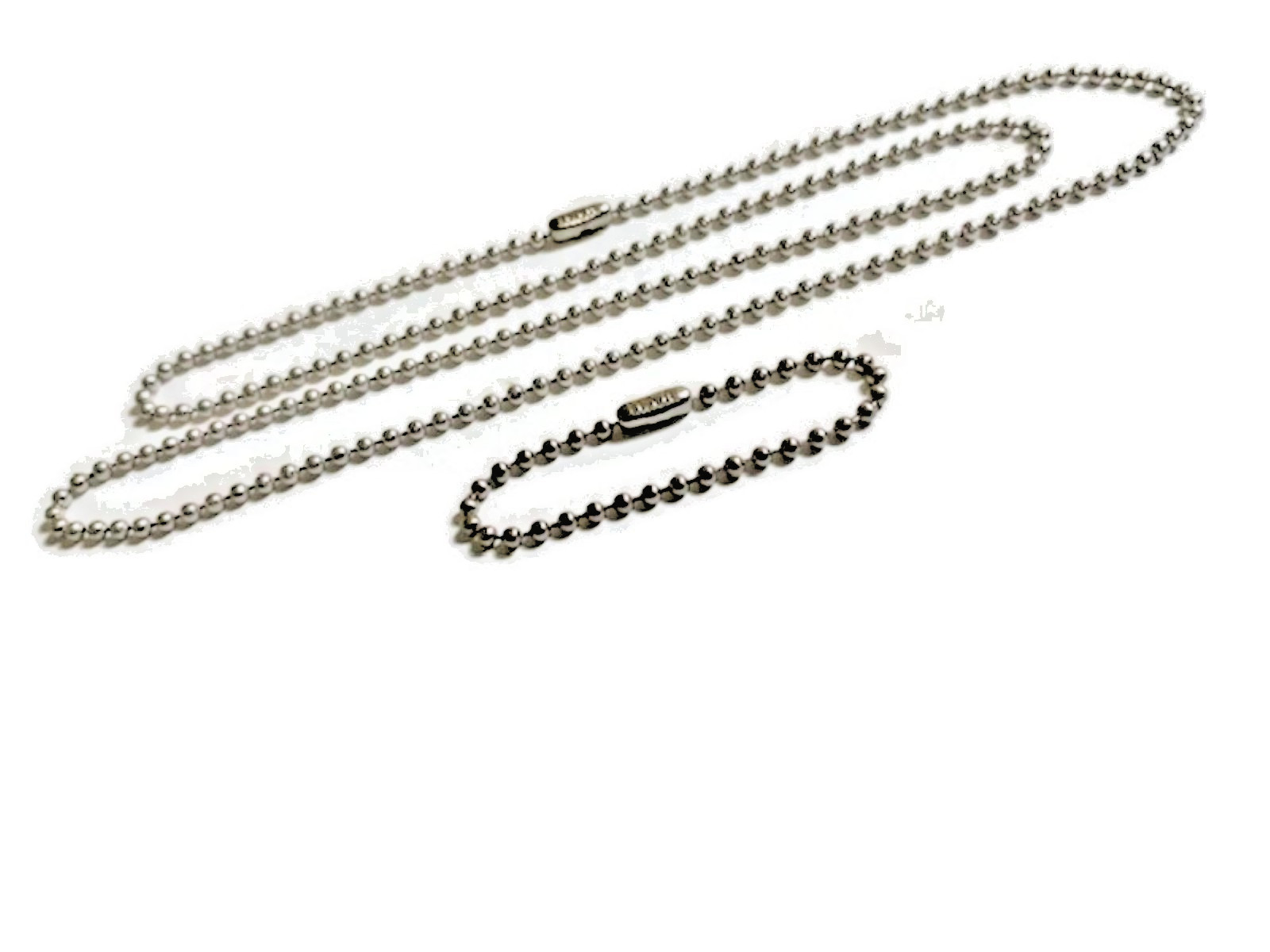 27″/4.5″ US Military Issue Premium Stainless Steel Dog Tag Chain Set