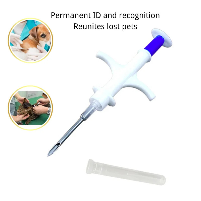 Unit of 100 Glass RFID Microchip 2.12*12mm Animal Pet Id Dog Tag with Injector