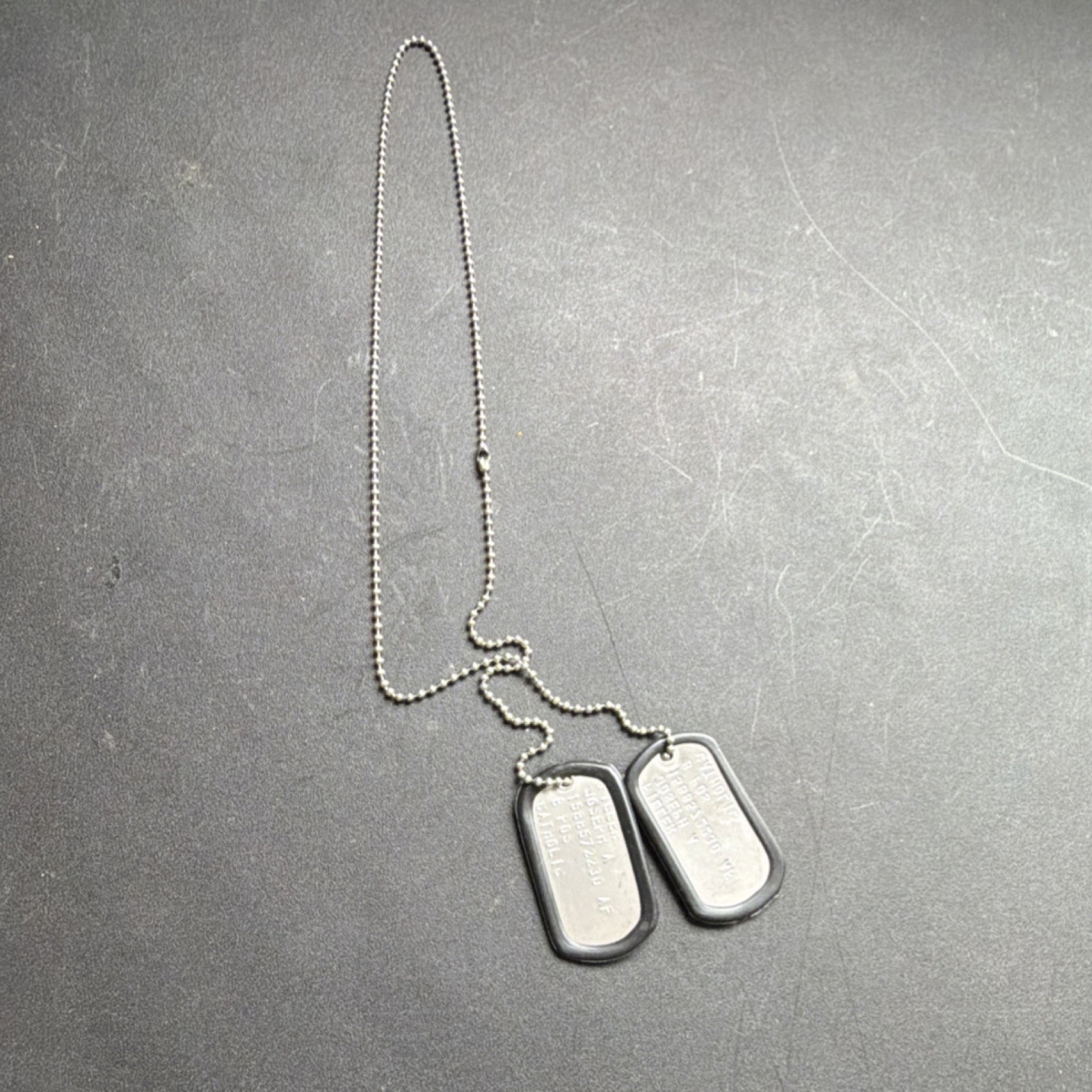 Original Military Dog Tags with Chain, Document Envelope, NSN 8105-00-534-1209