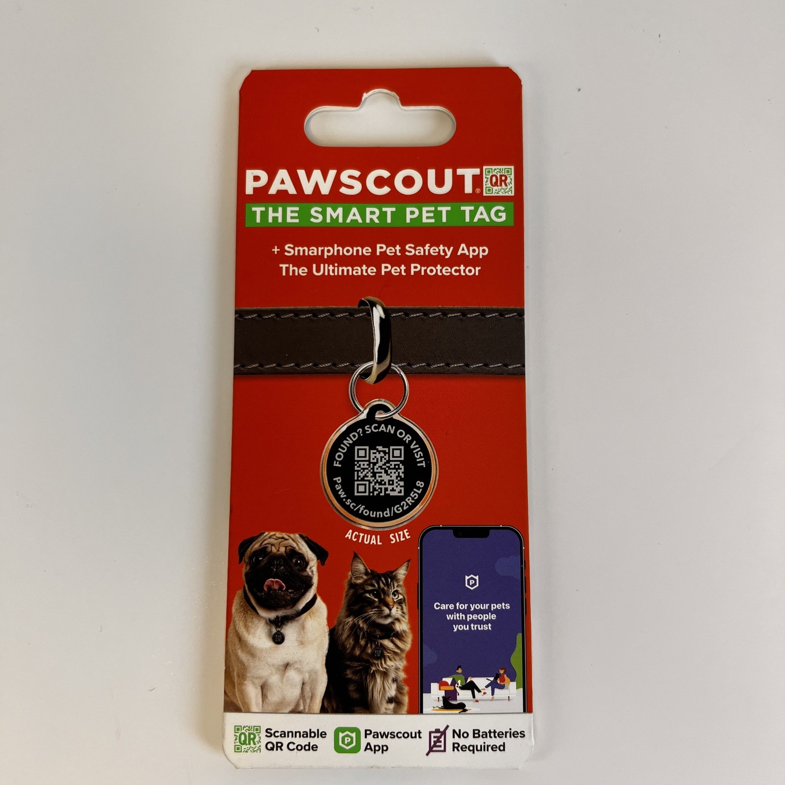 Pawscout Smart Pet Tag Pet OS Black NEW QR Code Tracker Safety App