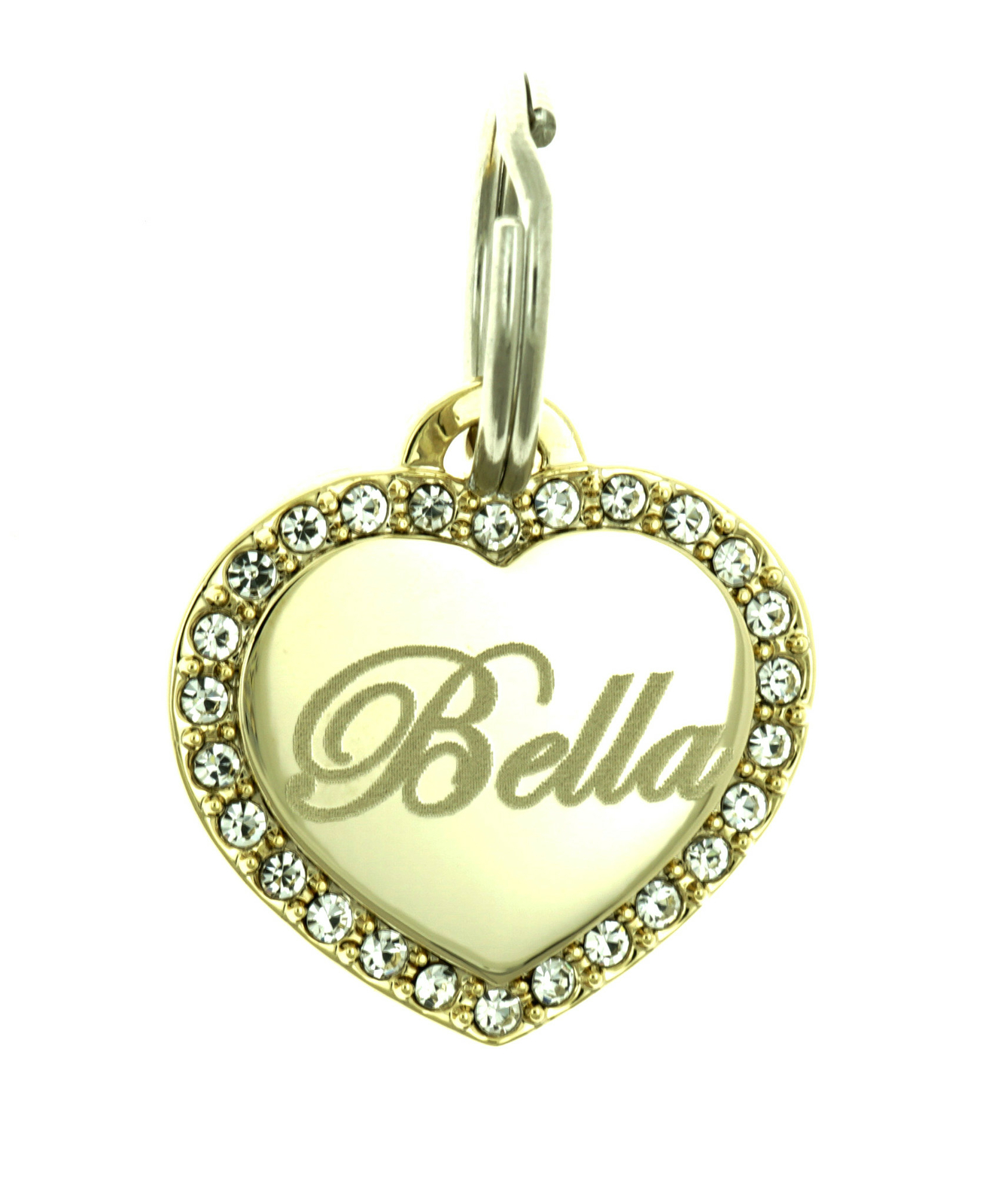 Custom Engraved Personalized Gold-Plated Small Heart SZ Dog Tag Pet ID Name