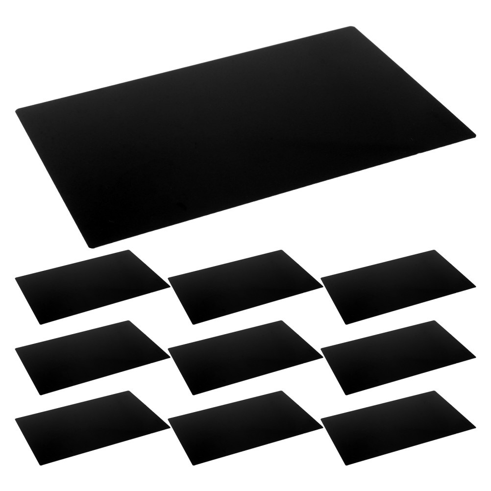 10Pcs Reusable Black Aluminum Keychain Tags for Engraving DIY Metal Name Plates