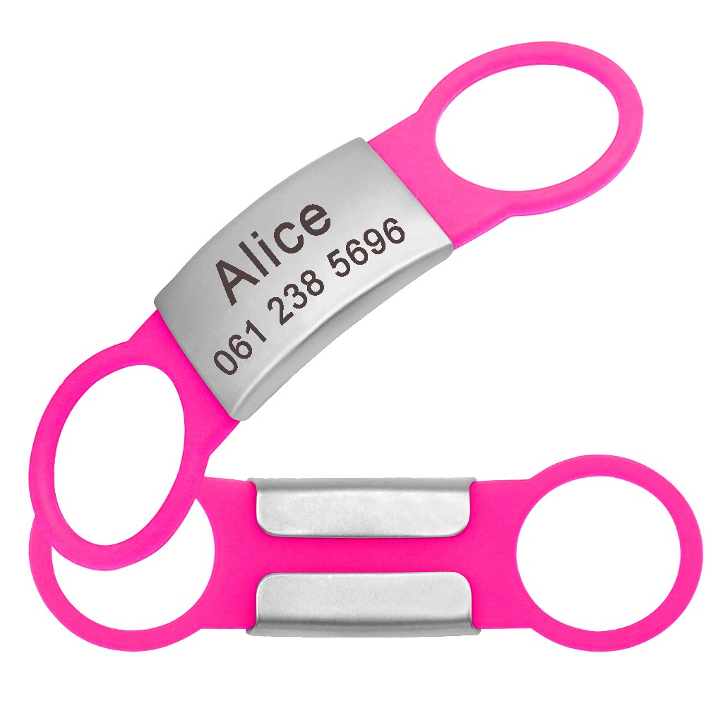 Personalized Dog ID Tag Name Collar Engraved Custom Slide-On ID Tags No Noise