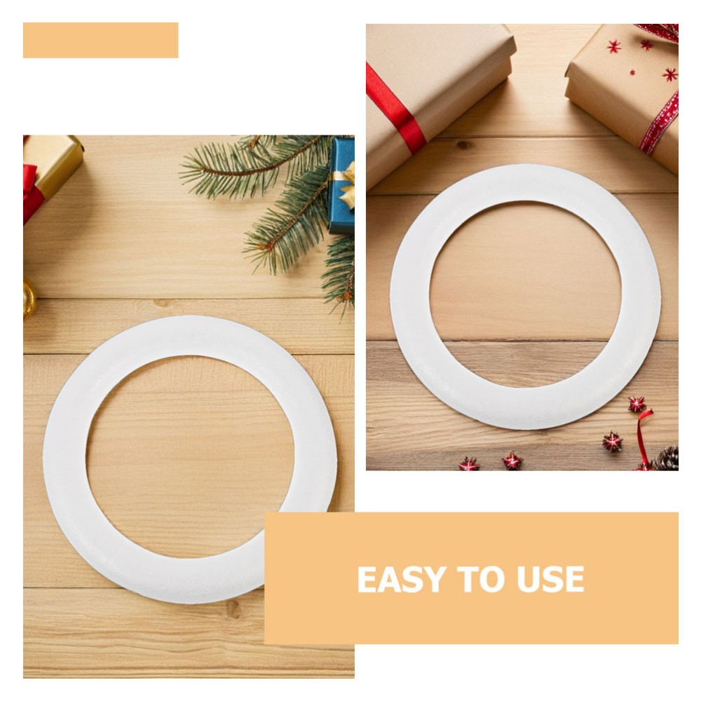 10Pcs Lightweight White Foam Wreath Frames for Crafting Christmas Decorations