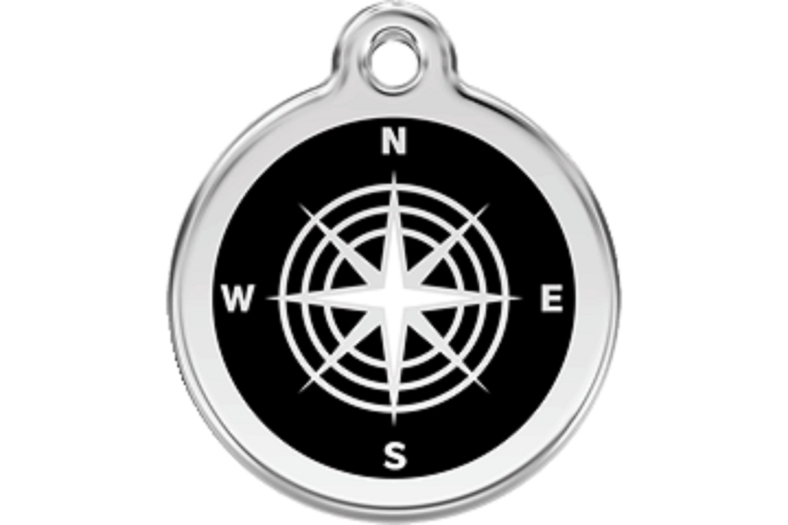 Red Dingo Dog Cat ID Tag Charm Personalized Lifetime Guarantee Black Compass