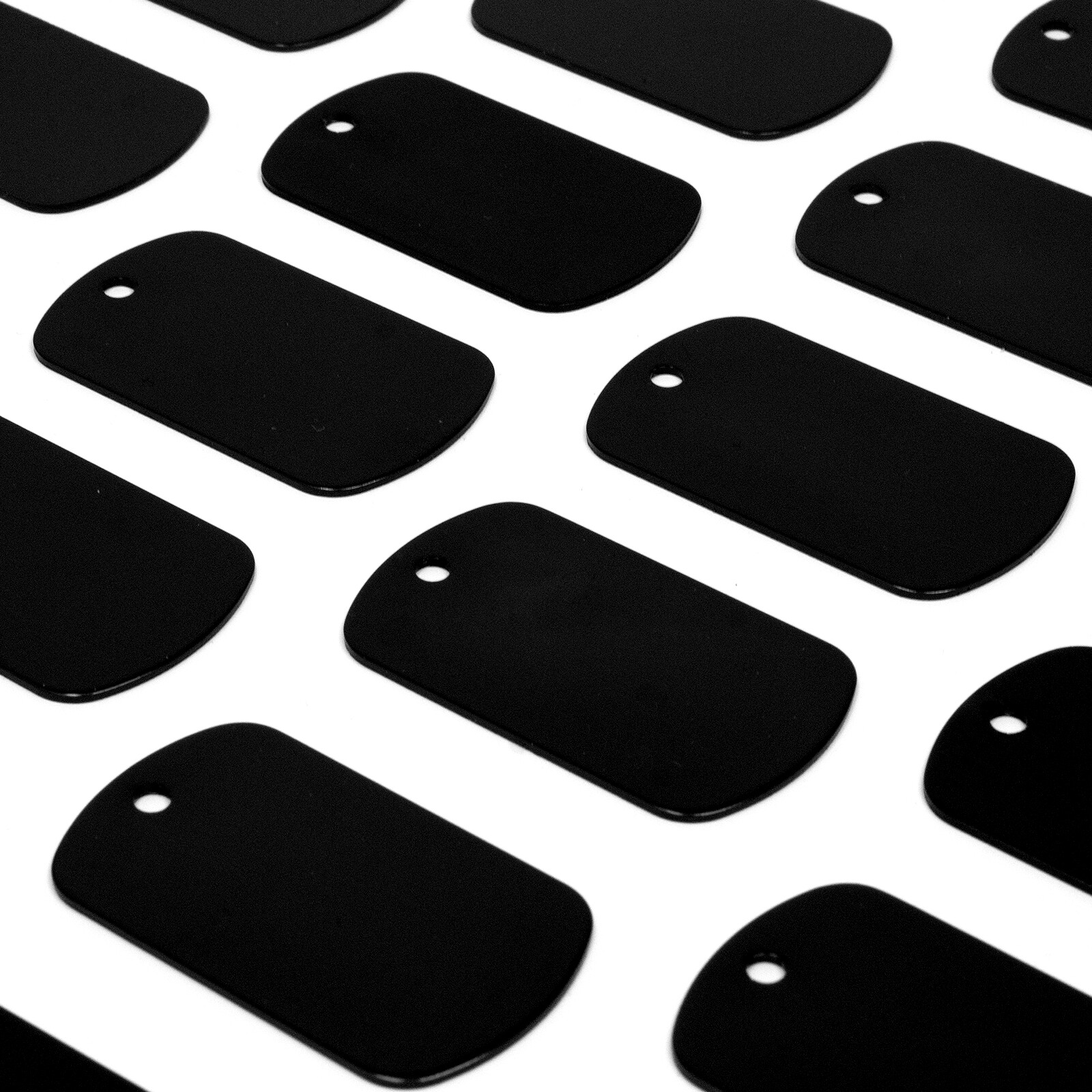 Rectangle Anodized Aluminum Blank Dog Tags for Laser Engraving – BLACK