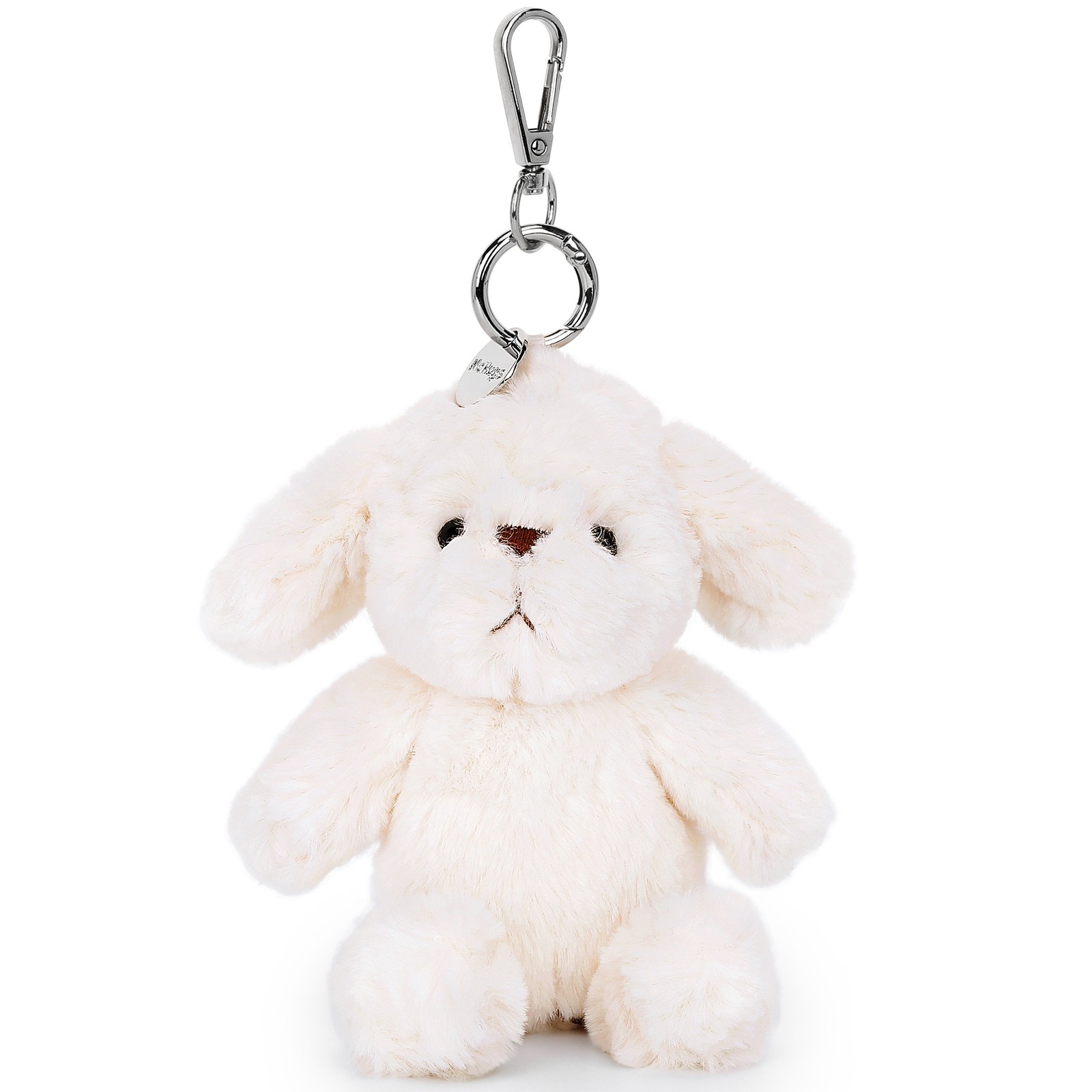 McHugs: Plush Bag Charm – Joyce Cream Dog – White Stuffed Animal Clip Keychain