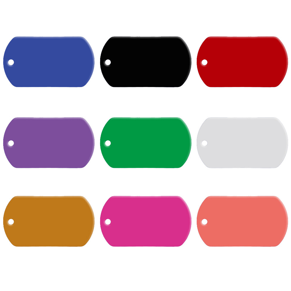 100pcs/lot Blank Aluminum Dog ID Tags in 5 Shapes 9 Colors Engravable Pet Tag
