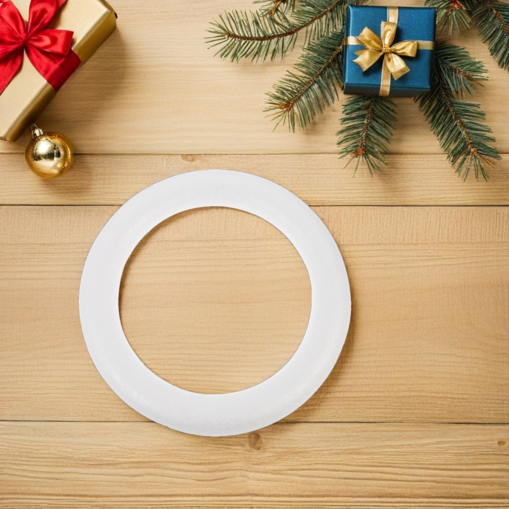 10Pcs Lightweight White Foam Wreath Frames for Crafting Christmas Decorations