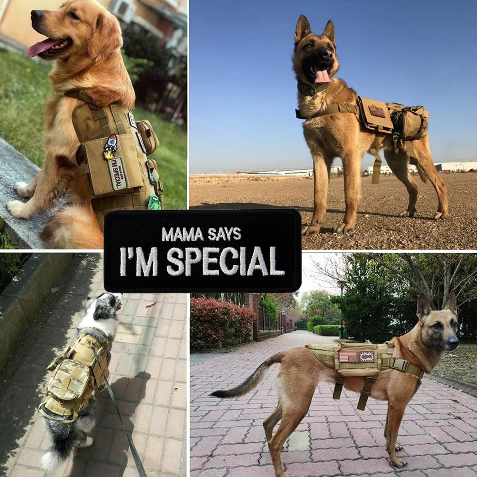 2 Pcs Dog Patches,Mama Says I’m Special Tactical Patch, Funny MAMA-Black