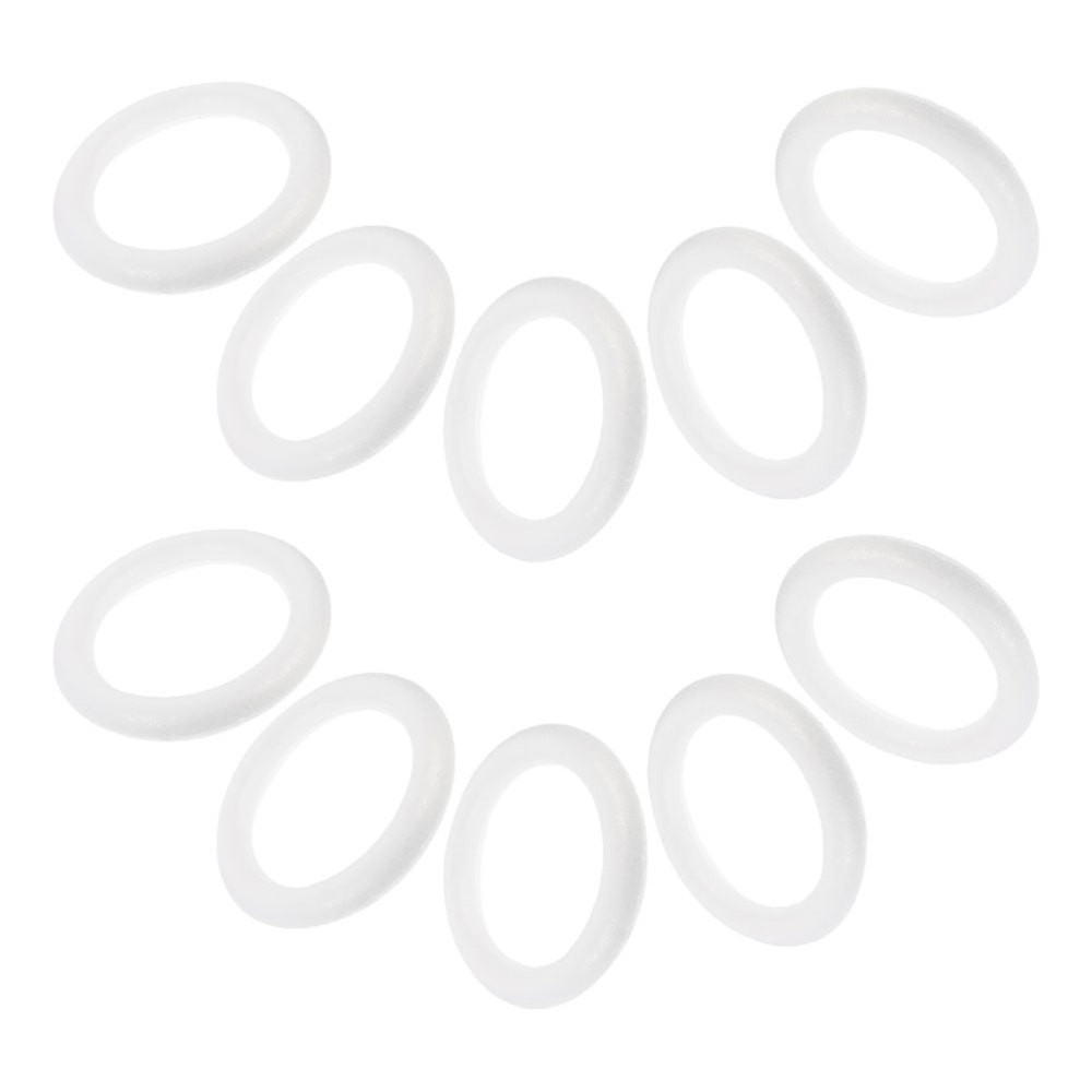 10pcs Foam Craft Wreath Rings Christmas Decorations White Polystyrene Circles