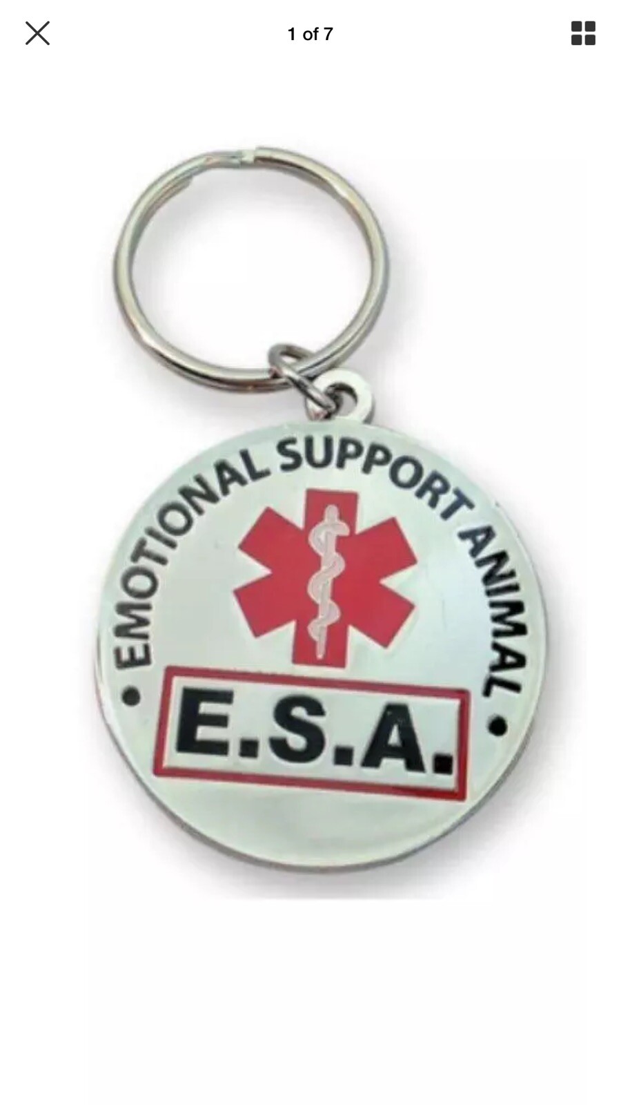 Official “Emotional Support Animal” ESA Round Hanging ID Tag – (B22)