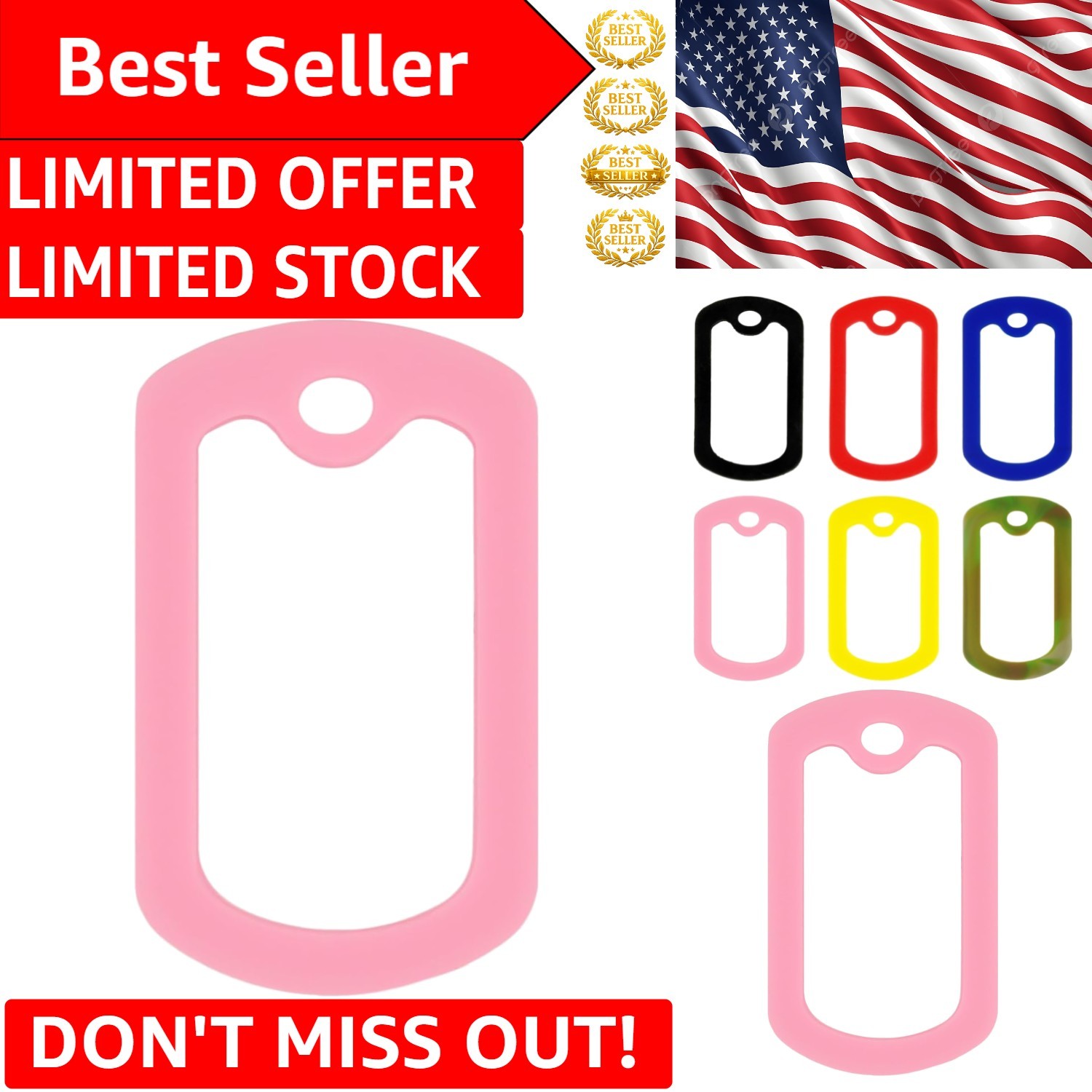 Top-Quality Pink Dog Tag Silencers – 5 Pack for Scratch-Free, Silent IDs