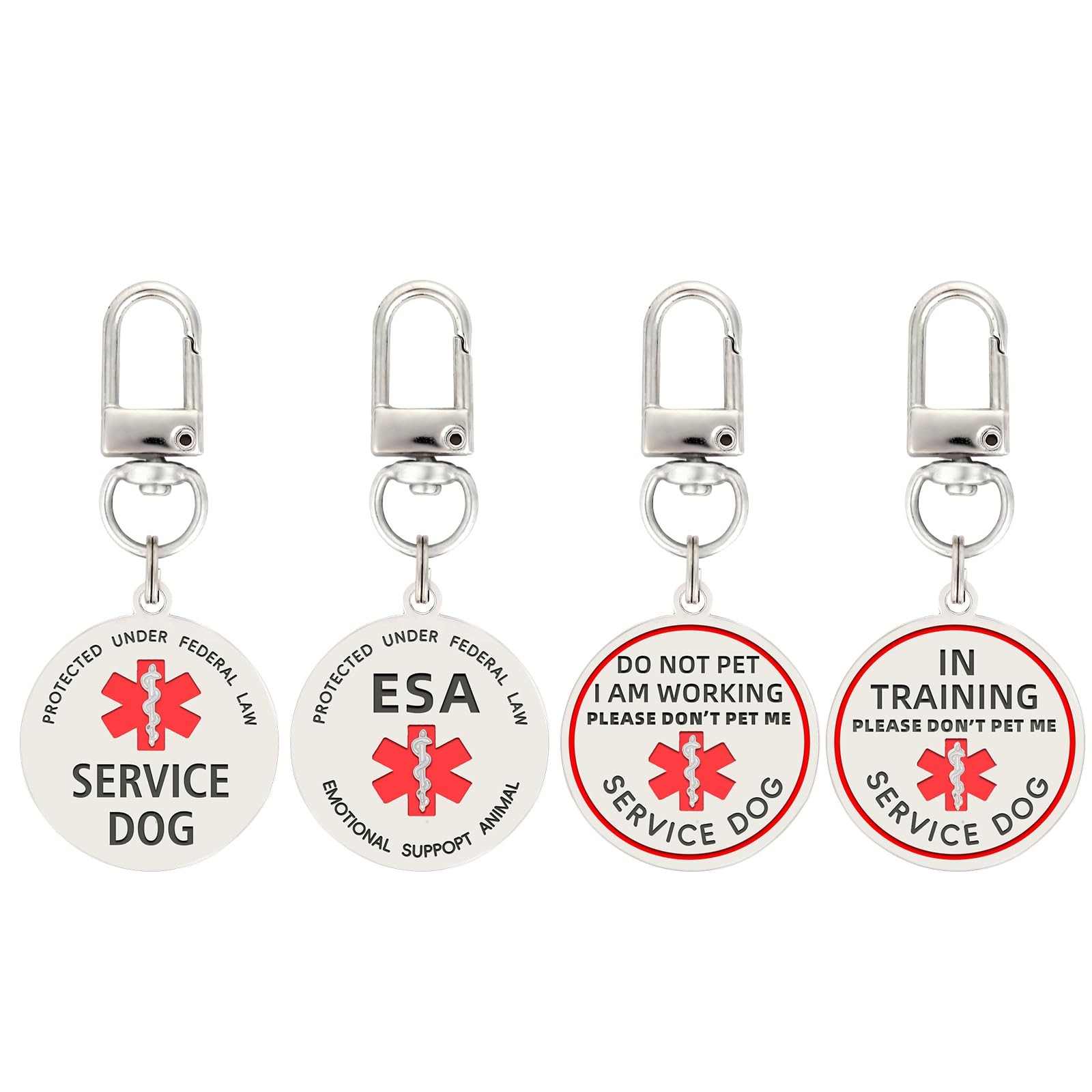 Service Dog Tag Easily Attach To Collar Harness Vest Large Pet Accessories