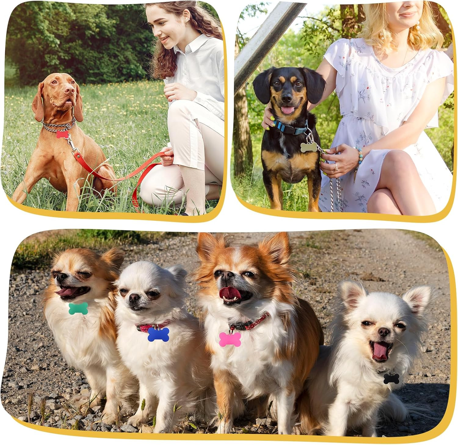 20 Pcs Pet Name Tag Blank Pet ID Tags Bone Shape Engraving Name Tag Stainless St