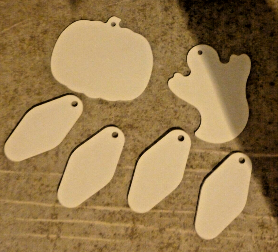 6 Blank Acrylic Tags Sublimation Ready Various Shapes **