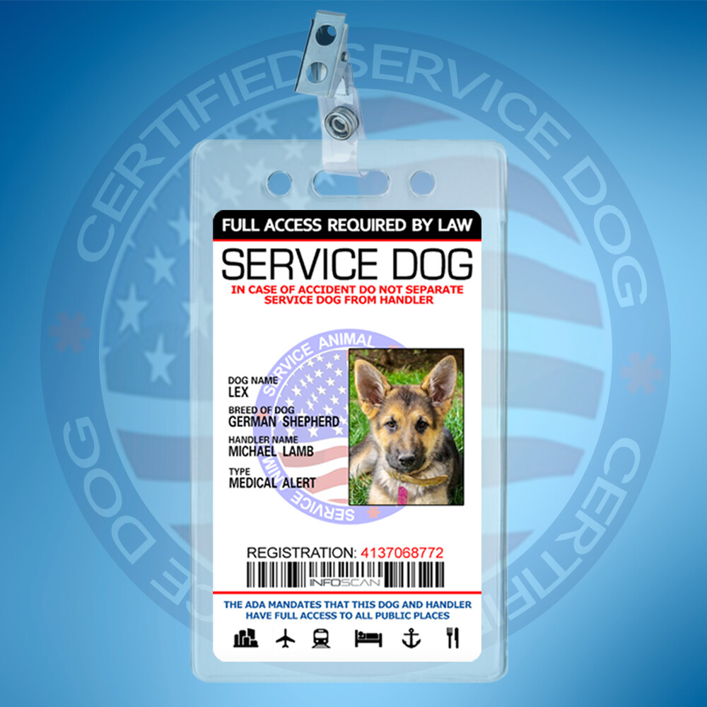 CUSTOMIZE EMOTIONAL SUPPORT THERAPY SERVICE DOG ID CARD ESA BADGE TAG #BRWE