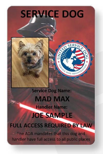 Star Wars Service Dog/Emotional support/Therapy Dog ID card