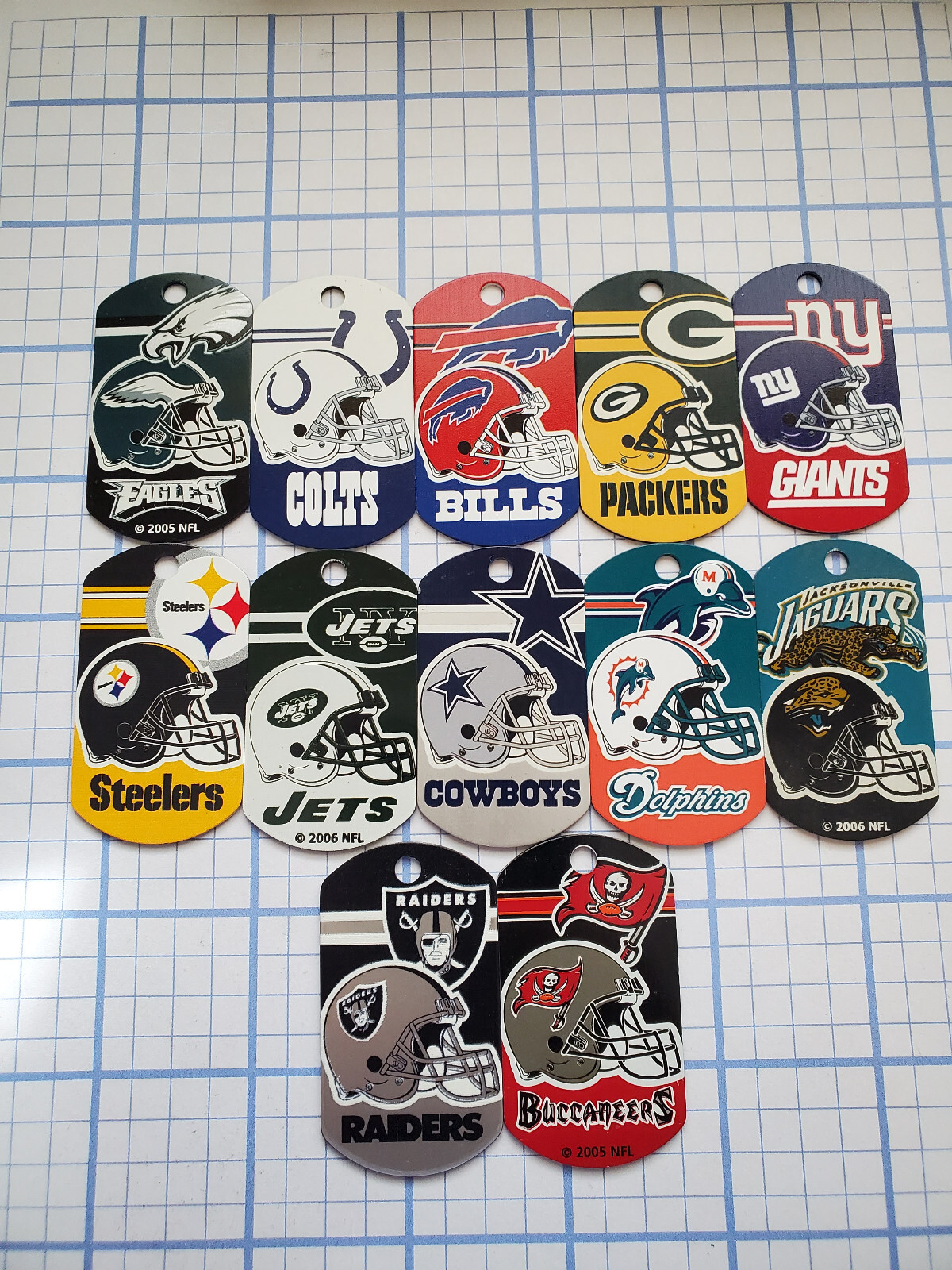 Custom Engraved NFL Football Dog Tag – Necklace – Keychain – Luggage – Pet Tag