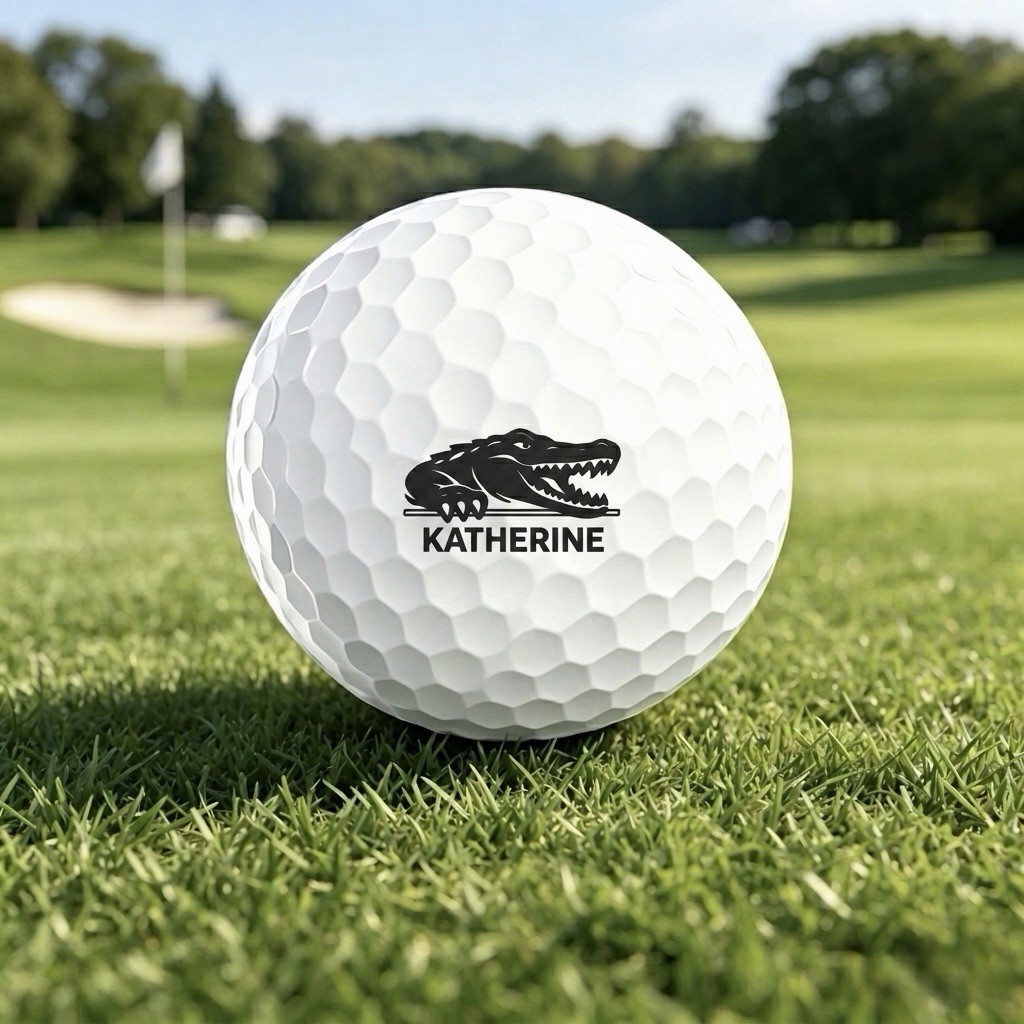 Crocodile Golf Ball Stamp | Custom Name Pre-Inked Stamp for Golf Balls | Golf