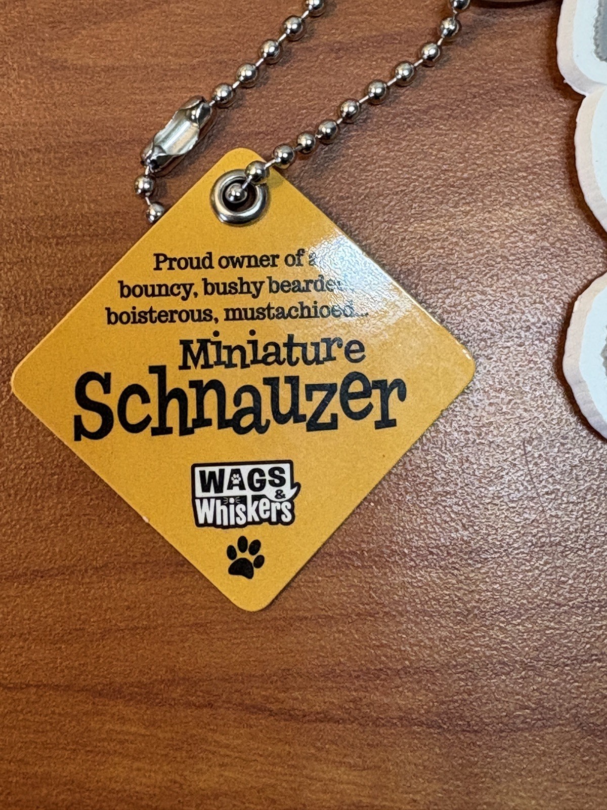 Wags & Whiskers Mini Schnauzer Dog Key chain Brand new