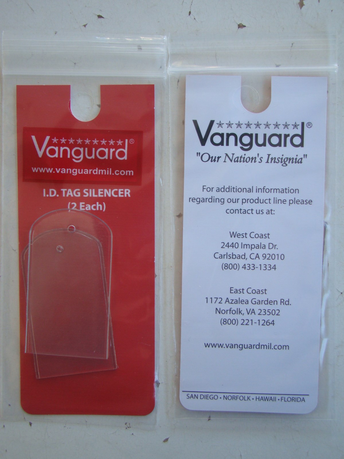 USMC US FLEET & MARINE CORPS ALL RANKS SOLDIER CLEAR DOG TAG CHAIN SILENCERS