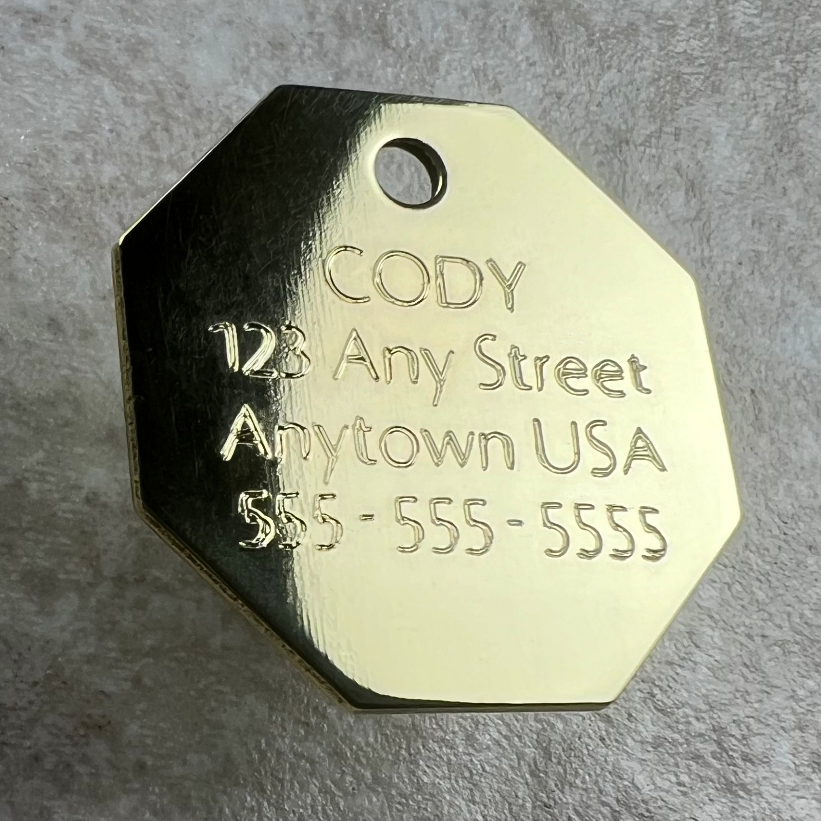 Custom Engraved Dog Tags Personalized Dog Collar Pet Tags Engraved NATURAL BRASS
