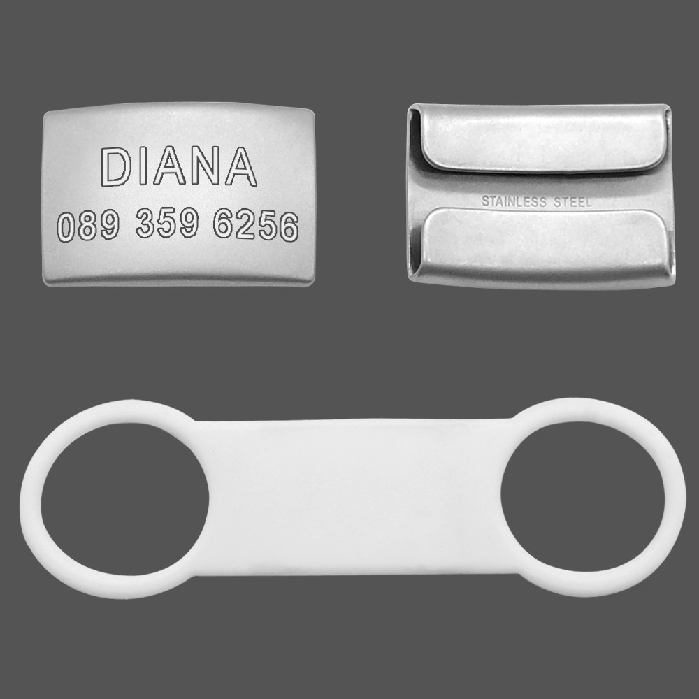 Dog ID Tags Personalized Engraved Slide on No Noise Name Collar Tag for Pets Cat