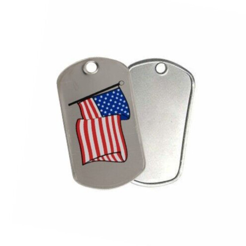 Military Army Blanks – Stainless w/Flag Backing Dog Tags – 77 pc set