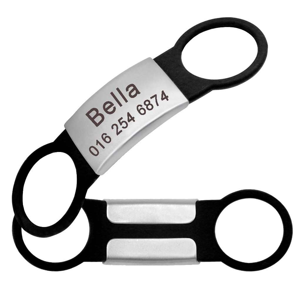 Personalized Dog ID Tag Name Collar Engraved Custom Slide-On ID Tags No Noise