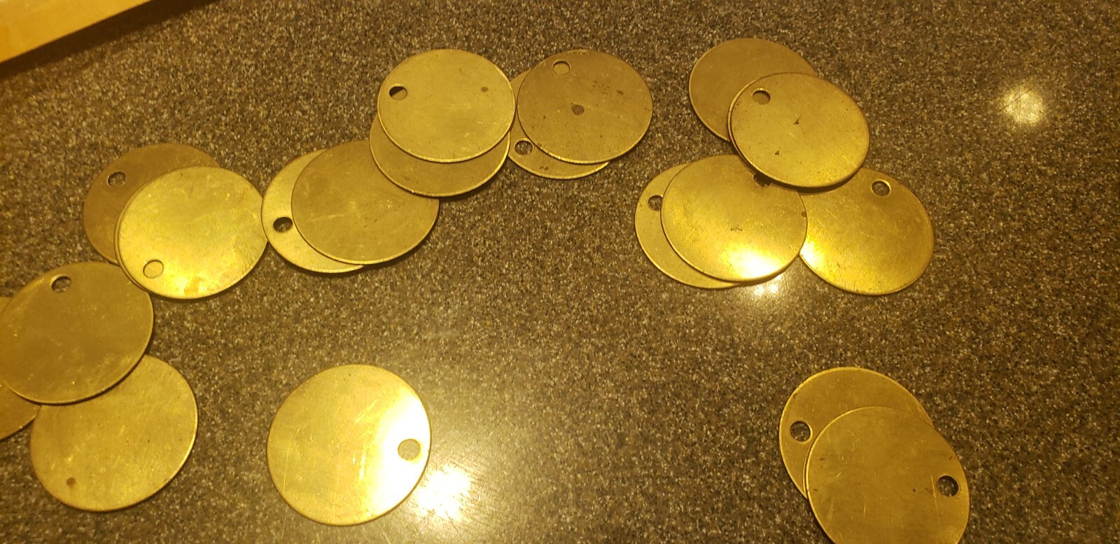 Round Blank Brass ID tags 1-1/2″ Quantity 21