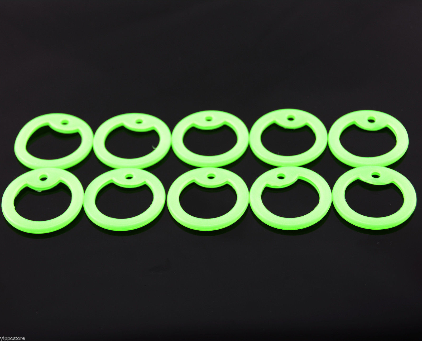 Pack of 10 Glow in Dark Green Military Army ID Dog Tag Rubber Silicone Silencers
