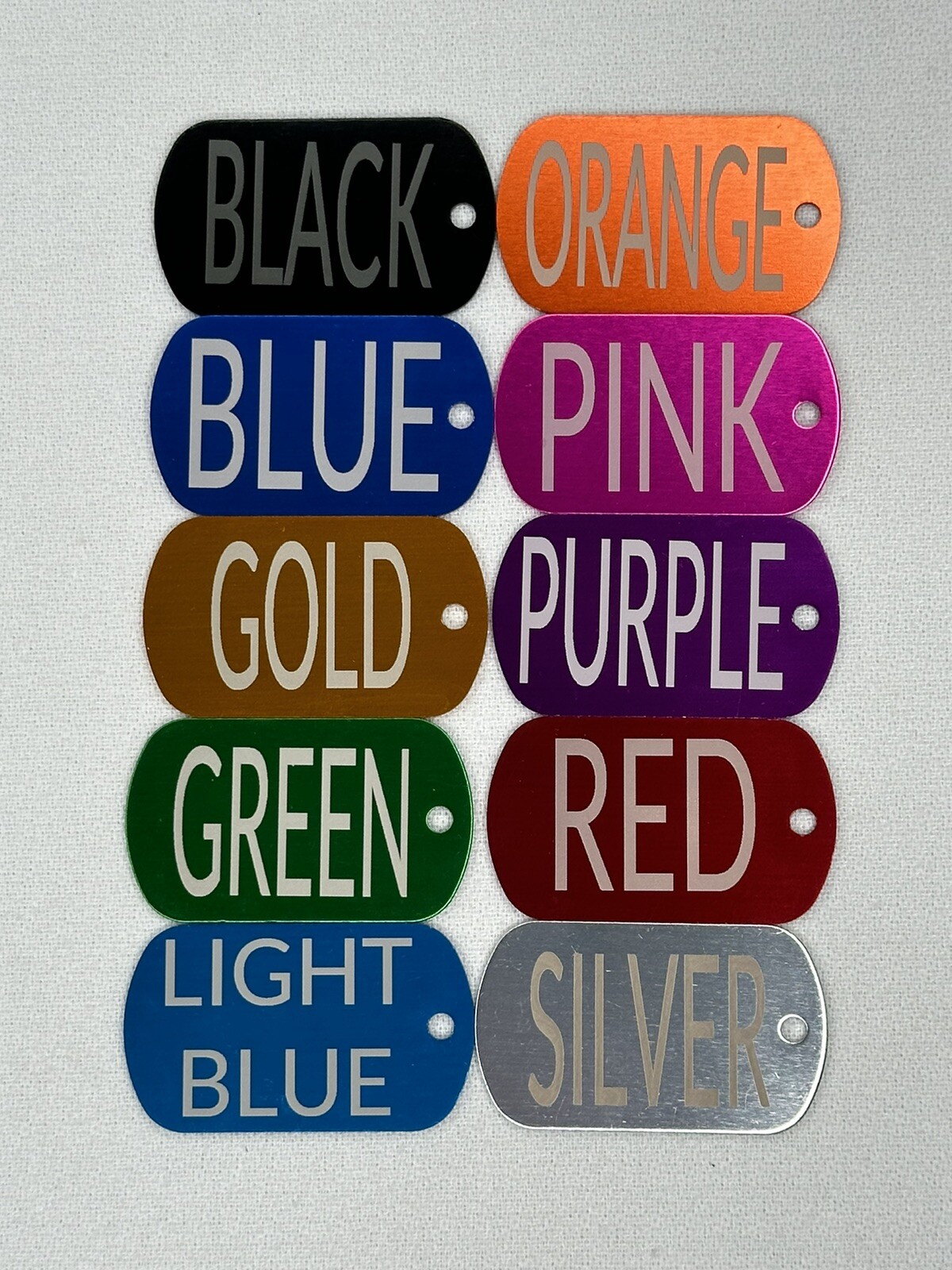 One Set of Personalized Military Style Laser Engraved Dog Tags With Chains