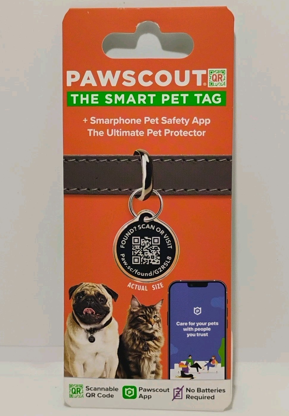 Pawscout QR The Smart Pet Tag Finder for Dogs/Cats Connects To Your Phone