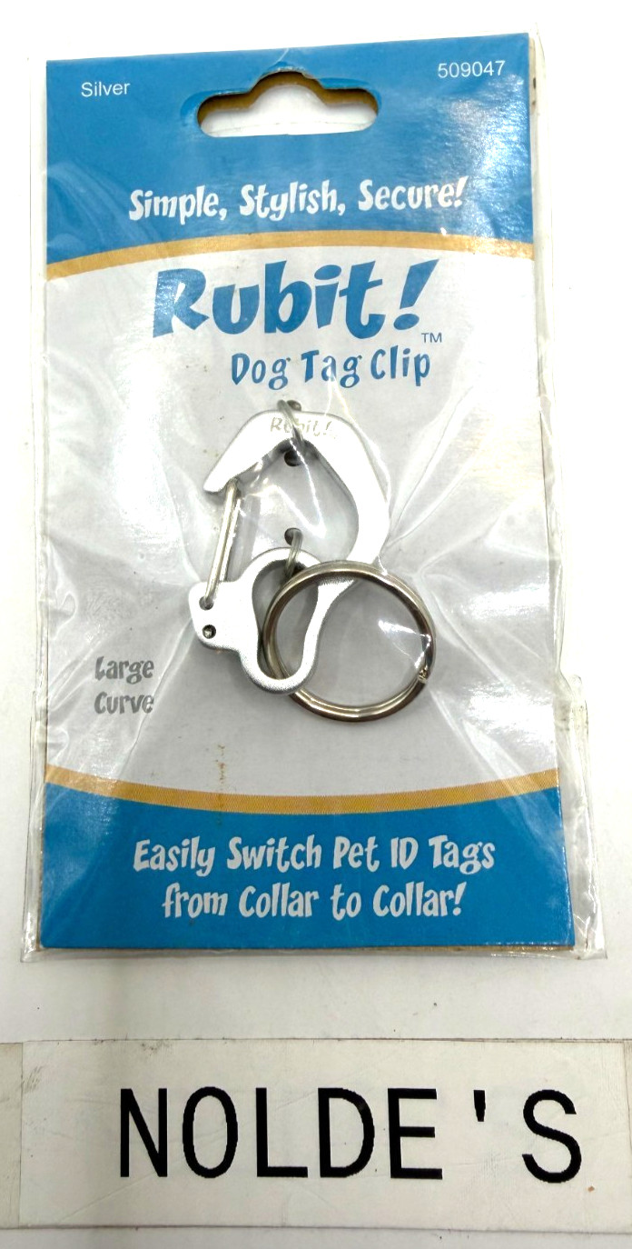 Rubit Large Dog Tag Clip Silver Metallic DS252B2TF858