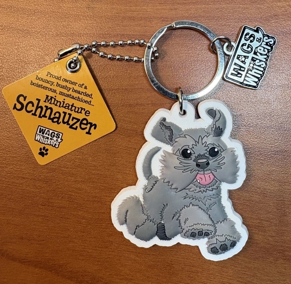 Wags & Whiskers Mini Schnauzer Dog Key chain Brand new