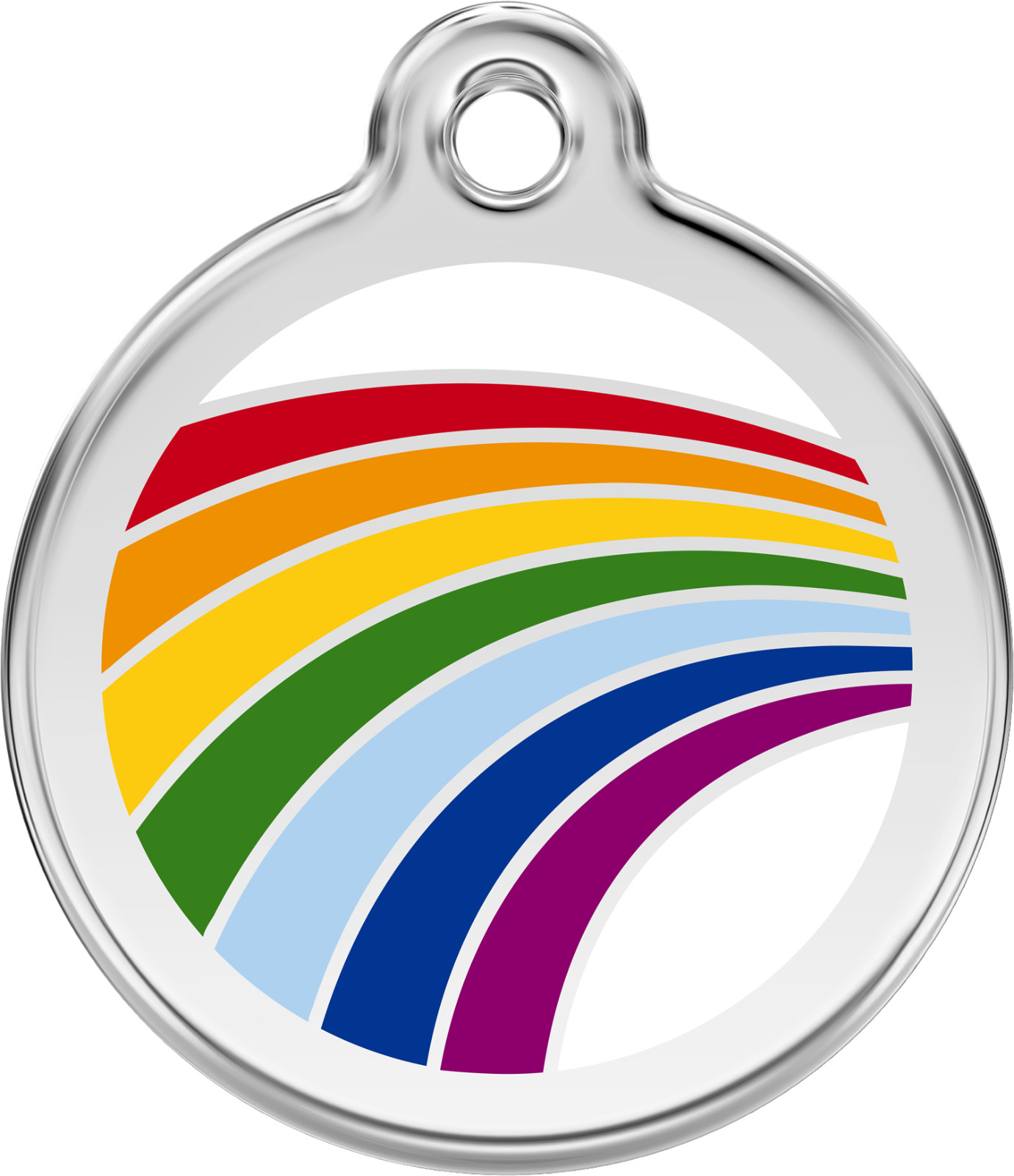 Stainless Steel Red Dingo Rainbow ID Charm Collar Dog Tag Small Medium Large