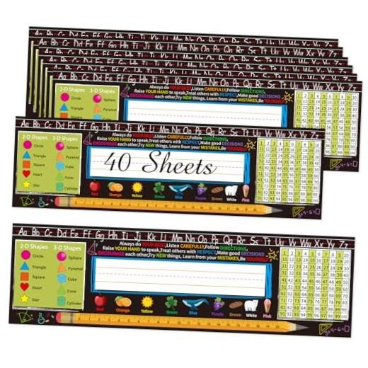 Desk Nameplates,40pcs Name Tags for Classroom,Waterproof Multipurpose