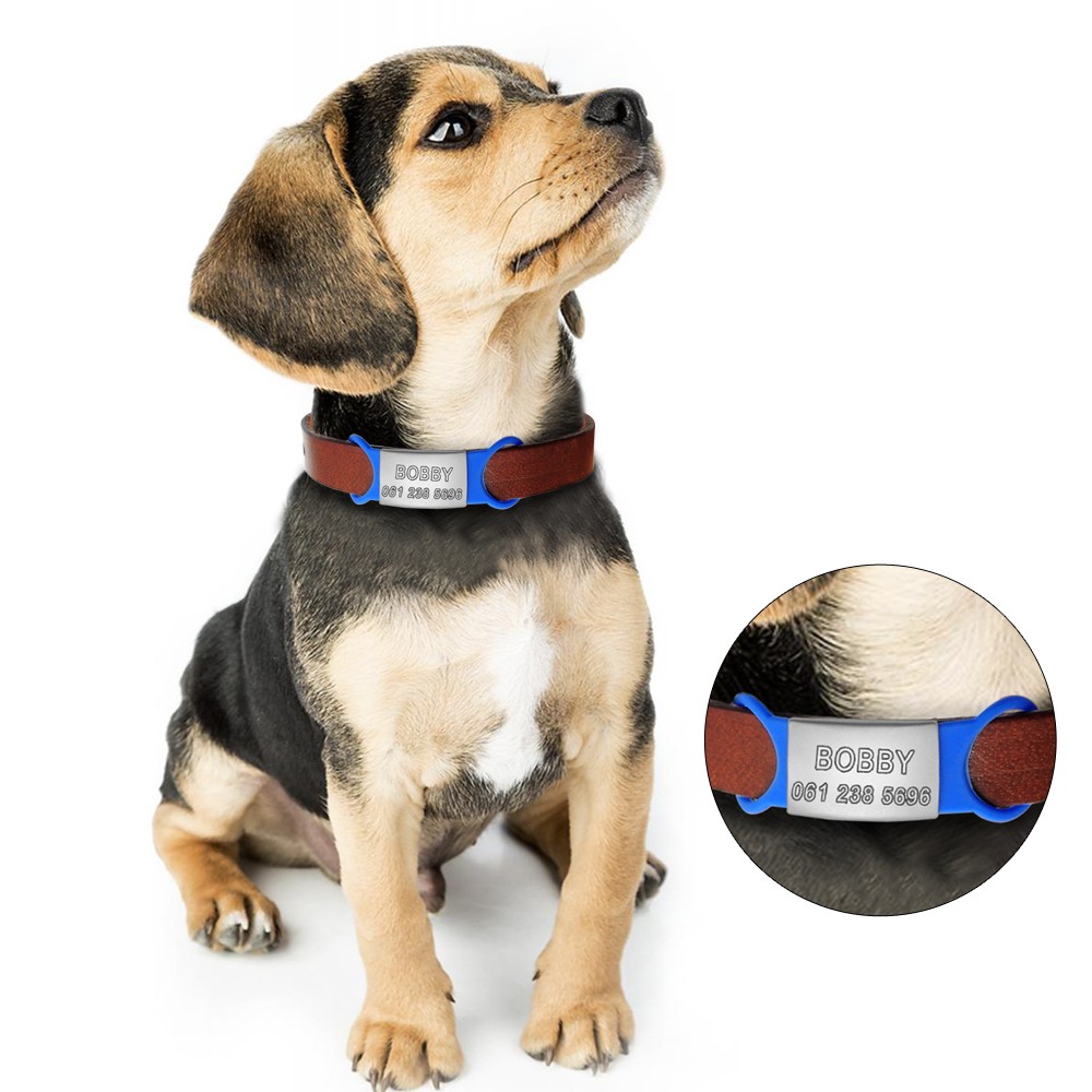 Personalized Dog ID Tag Name Collar Engraved Custom Slide-On ID Tags No Noise