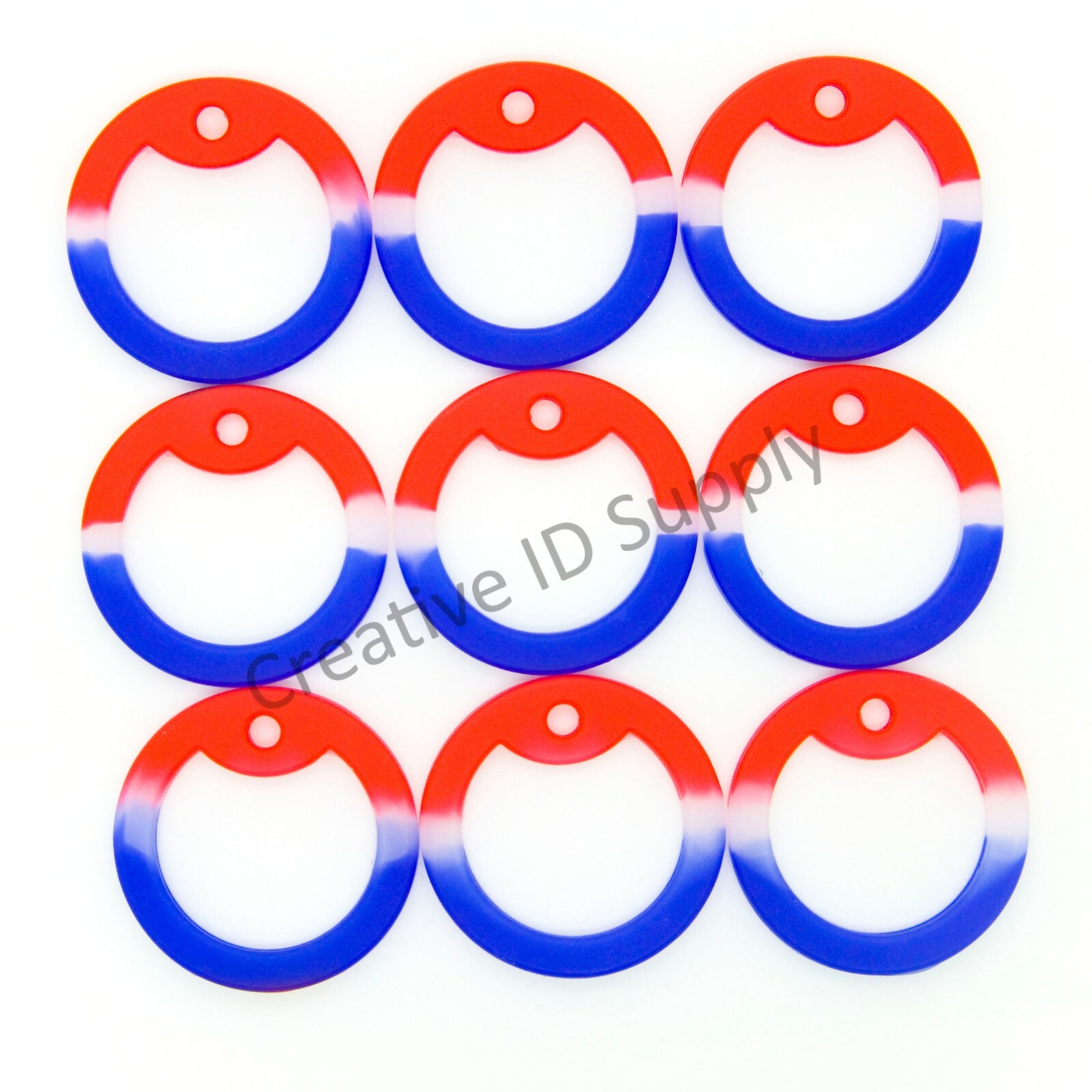 500 RED WHITE BLUE USA MILITARY ARMY DOG TAG SILENCER SILICONE/RUBBER SILENCERS