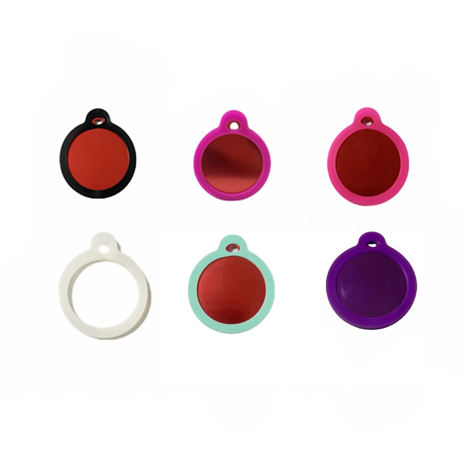 6 Pack Round Silicone Dog Tags – Personalized & Lightweight, Quiet Silencer w…
