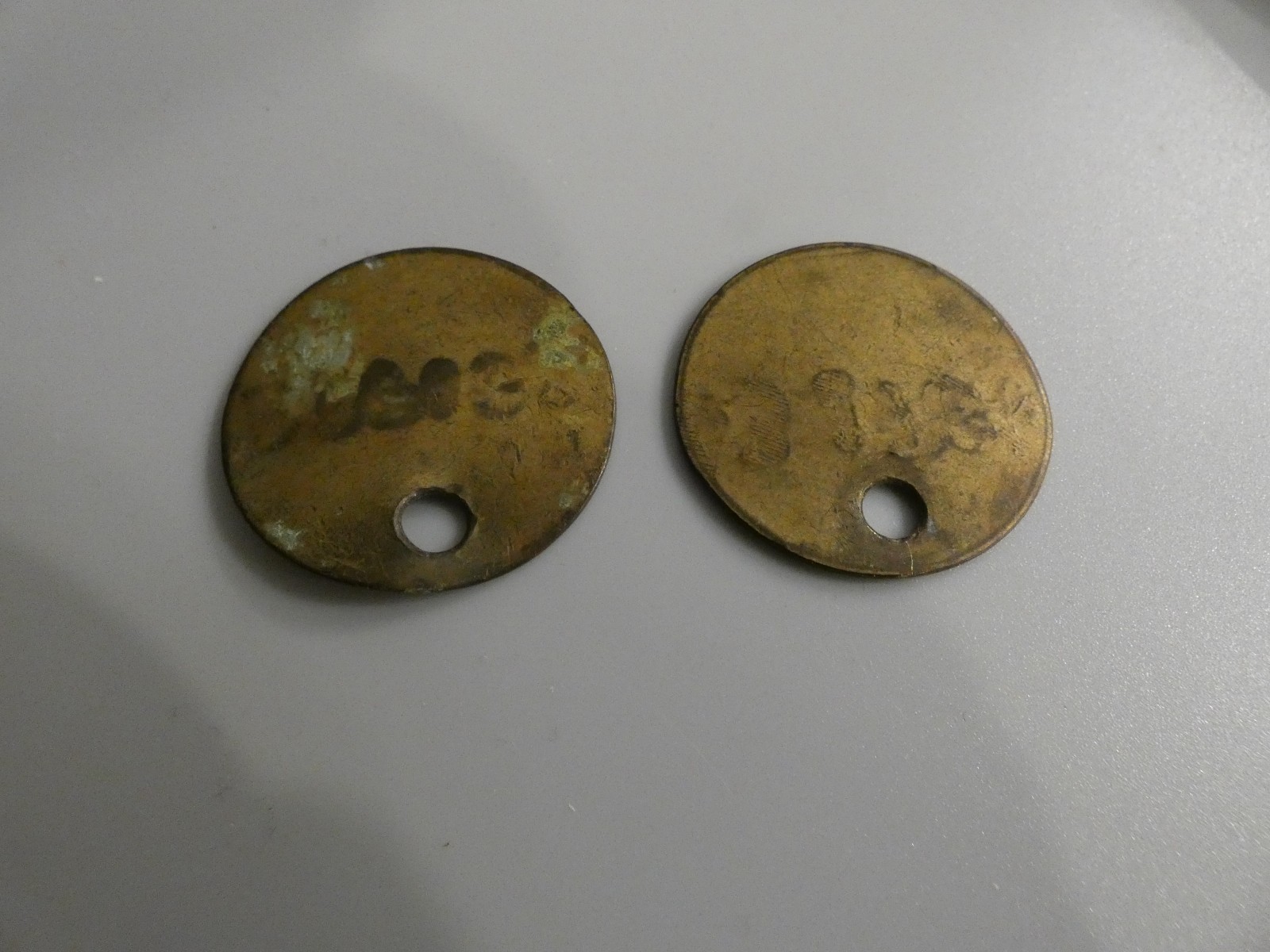PAIR BRASS ENGRAVED ID TAGS 287193 431764