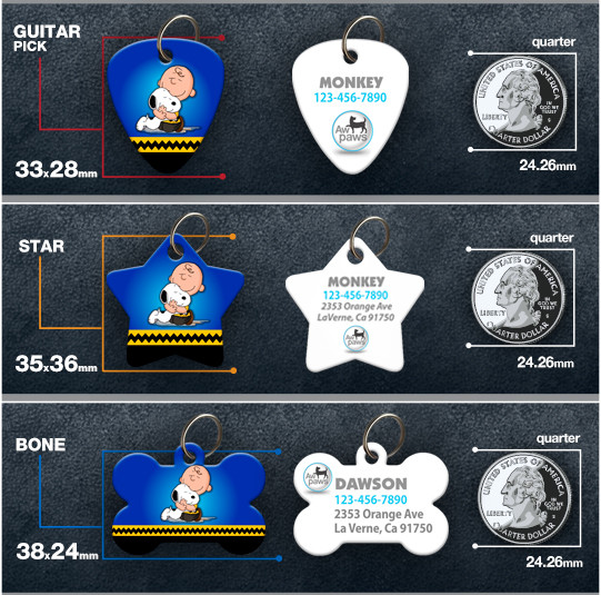 Charlie Brown & Snoopy – Pet ID Tag – Custom Personalized