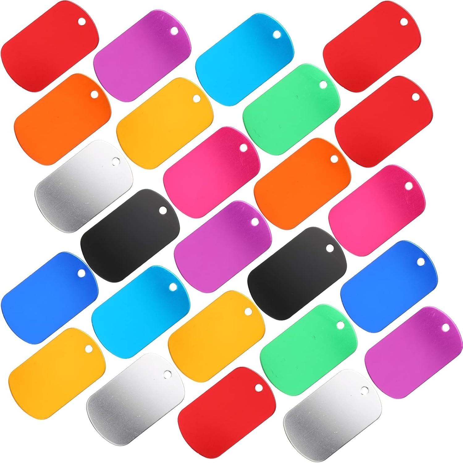 100 Aluminum Tags, DIY Craft Supplies in 10 Colors