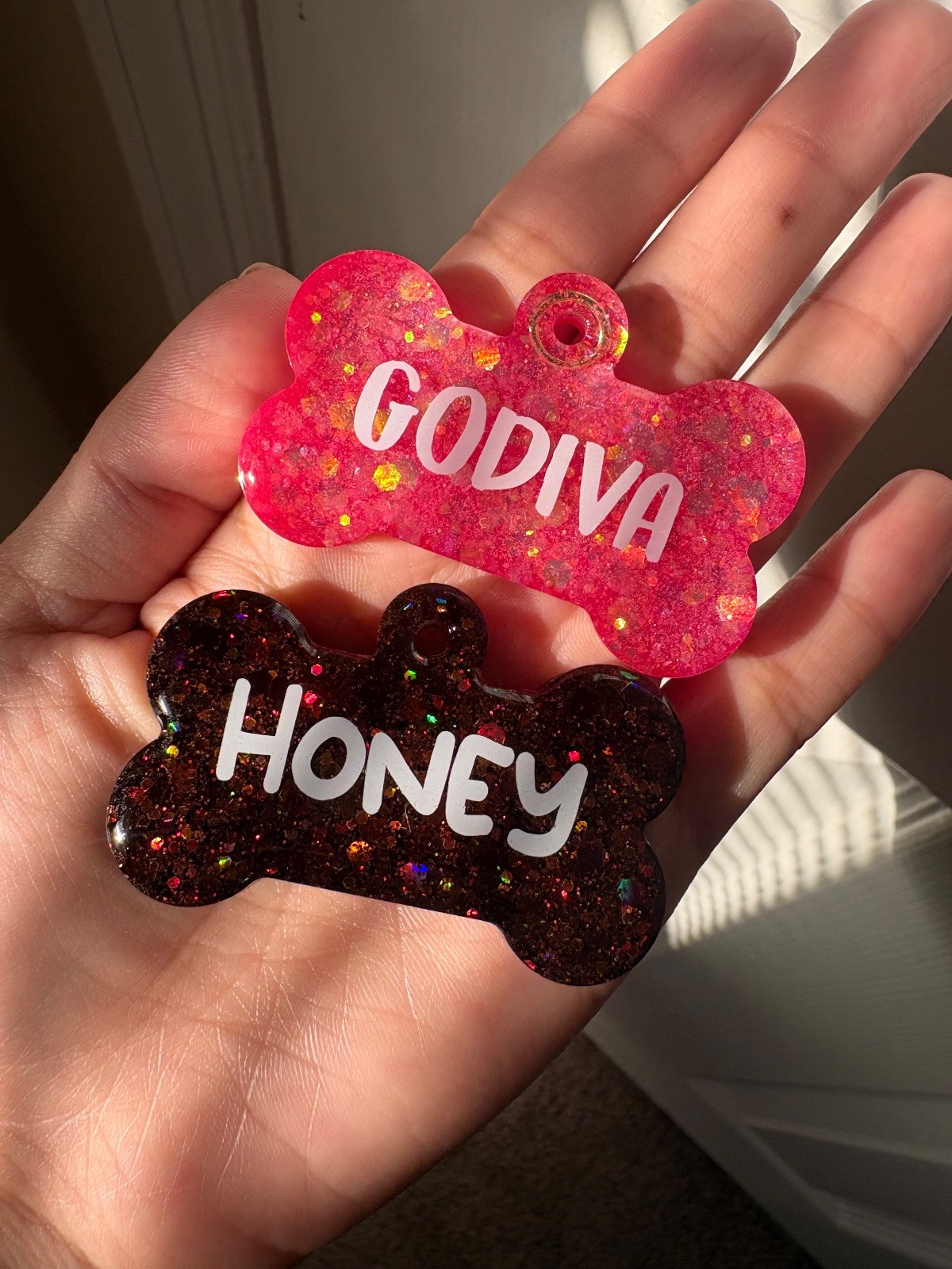 Custom Resin Dog ID Tags – Custom Dog Tags | Personalized Bone Shape | Handmade