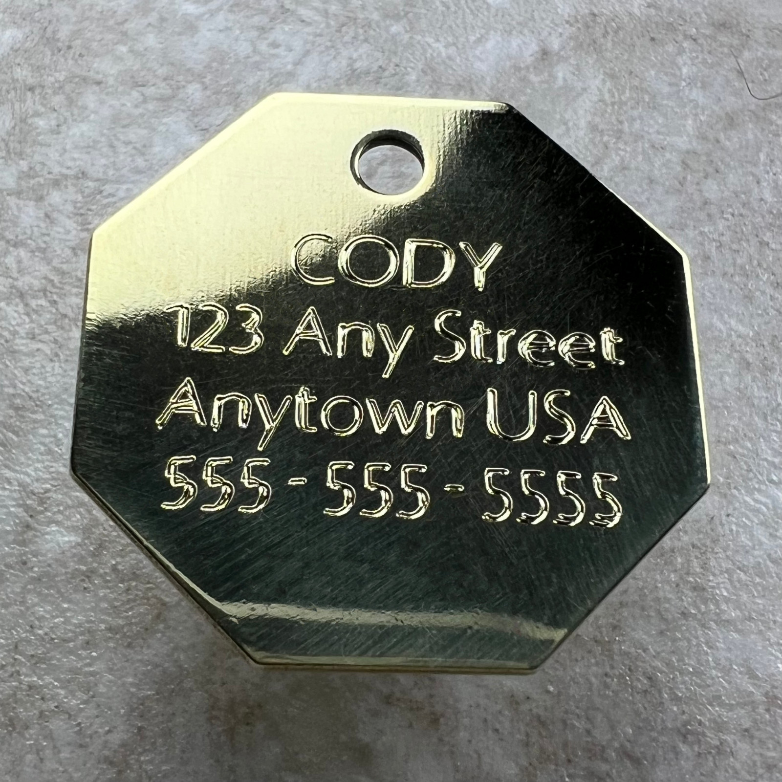 Custom Engraved Dog Tags Personalized Dog Collar Pet Tags Engraved NATURAL BRASS