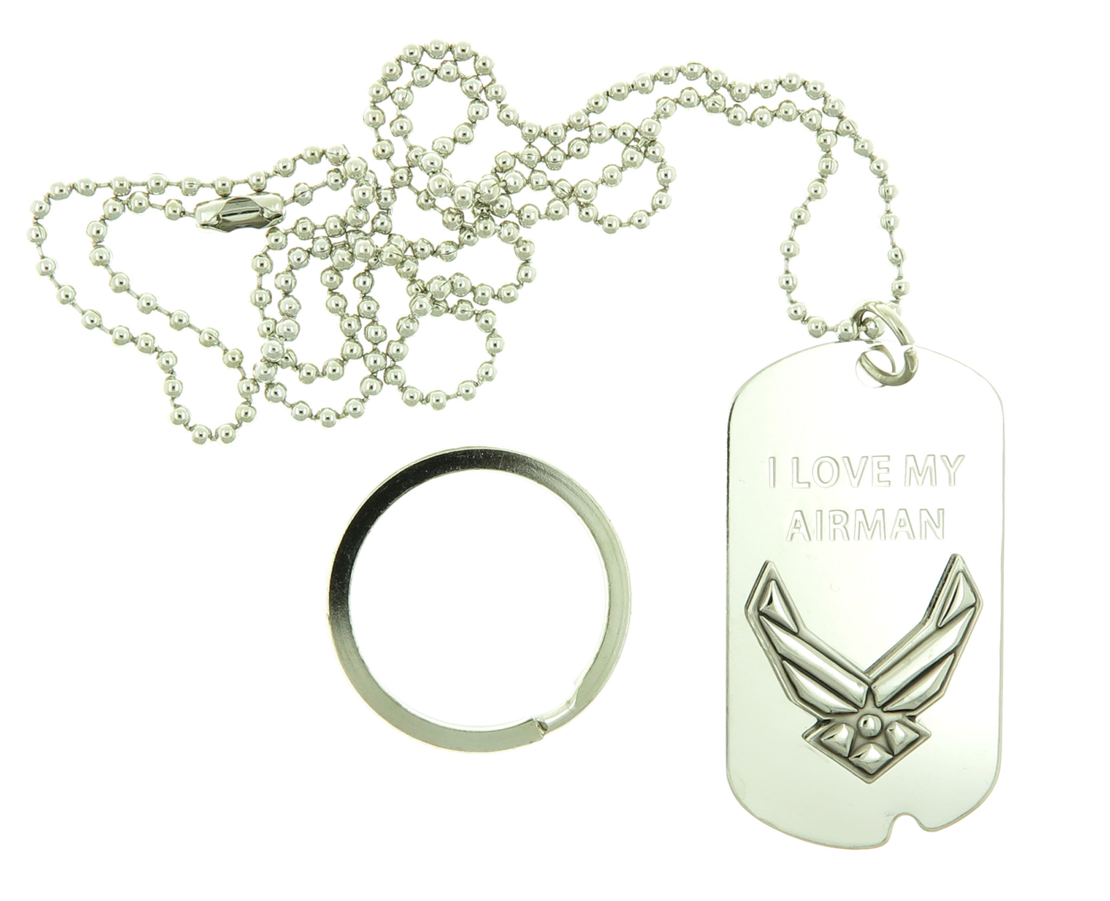 U.S. Air Force I Love My Airman USAF USA Military ID Dog Tag / Keychain
