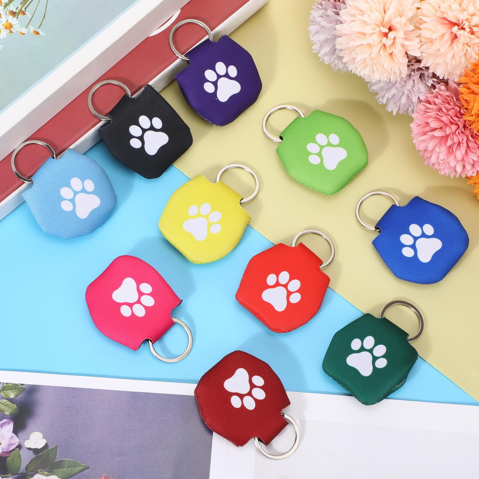 Locmeo 20 Pcs Dog Tag Silencer with Rings Portable Quiet Dog Holder Soundless…
