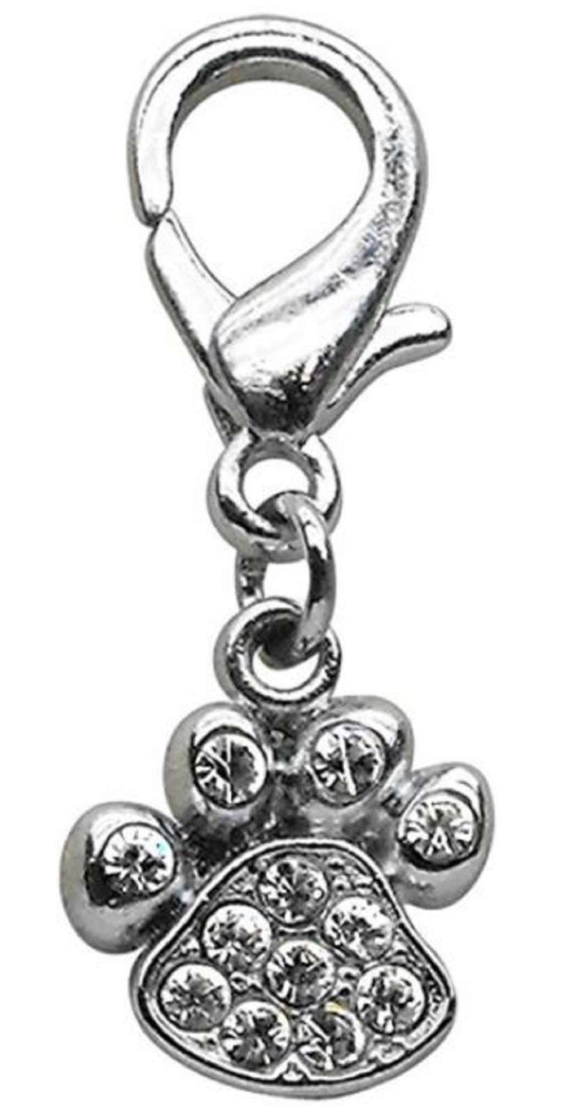 Crystal Paw Pet Collar Charm or Purse Charm – Choose Clear or Blue